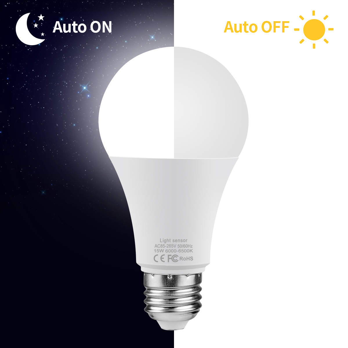 Dusk To Dawn Bulb - 15W E27 LED Dusk to Dawn