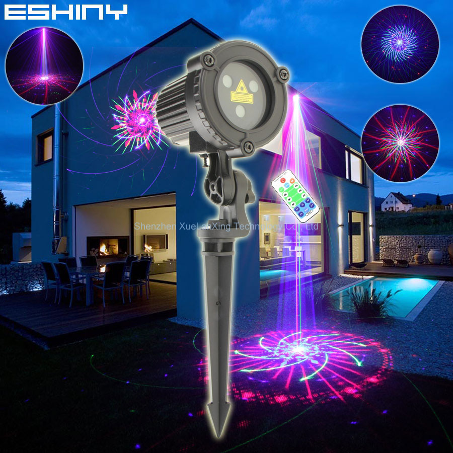 Outdoor Lighting Sconce - ESHINY RGB Laser Landscape Light Moving