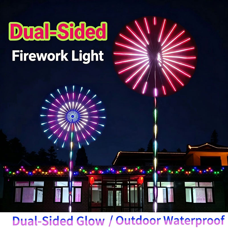 Outdoor Lighting Year Round - 24 Tubes New Year RGB Firework