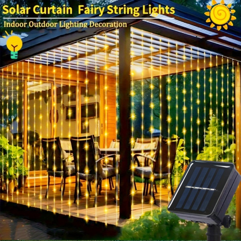 Lighting Fixture Outdoor - Solar Curtain Lights100/200/300 LED Outdoor Curtain