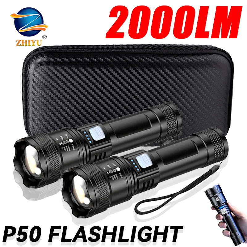 Outdoor Lighting Ideas For Party - Tactical LED Flashlight 2000LM USB Rechargeable