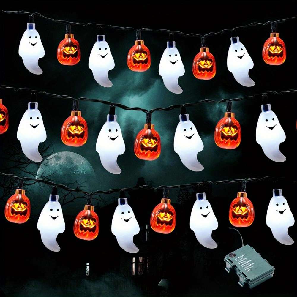Outdoor Lighting Ideas For Party - 19.7FT 30pcs LED Battery Operated Ghost