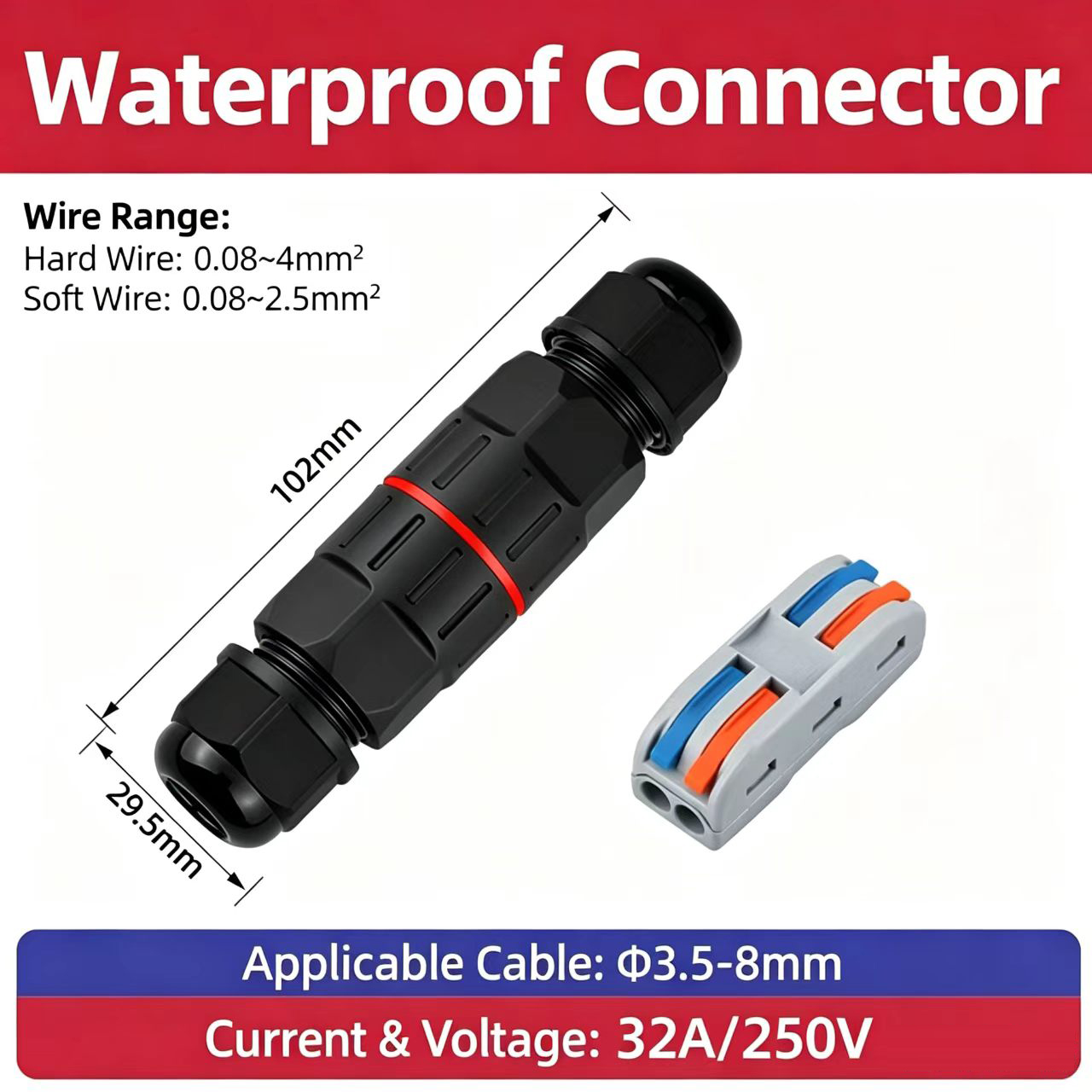 1Pc 2 Pin 3 Pin Wire Connector - Outdoor Lighting Low Voltage recension och pris