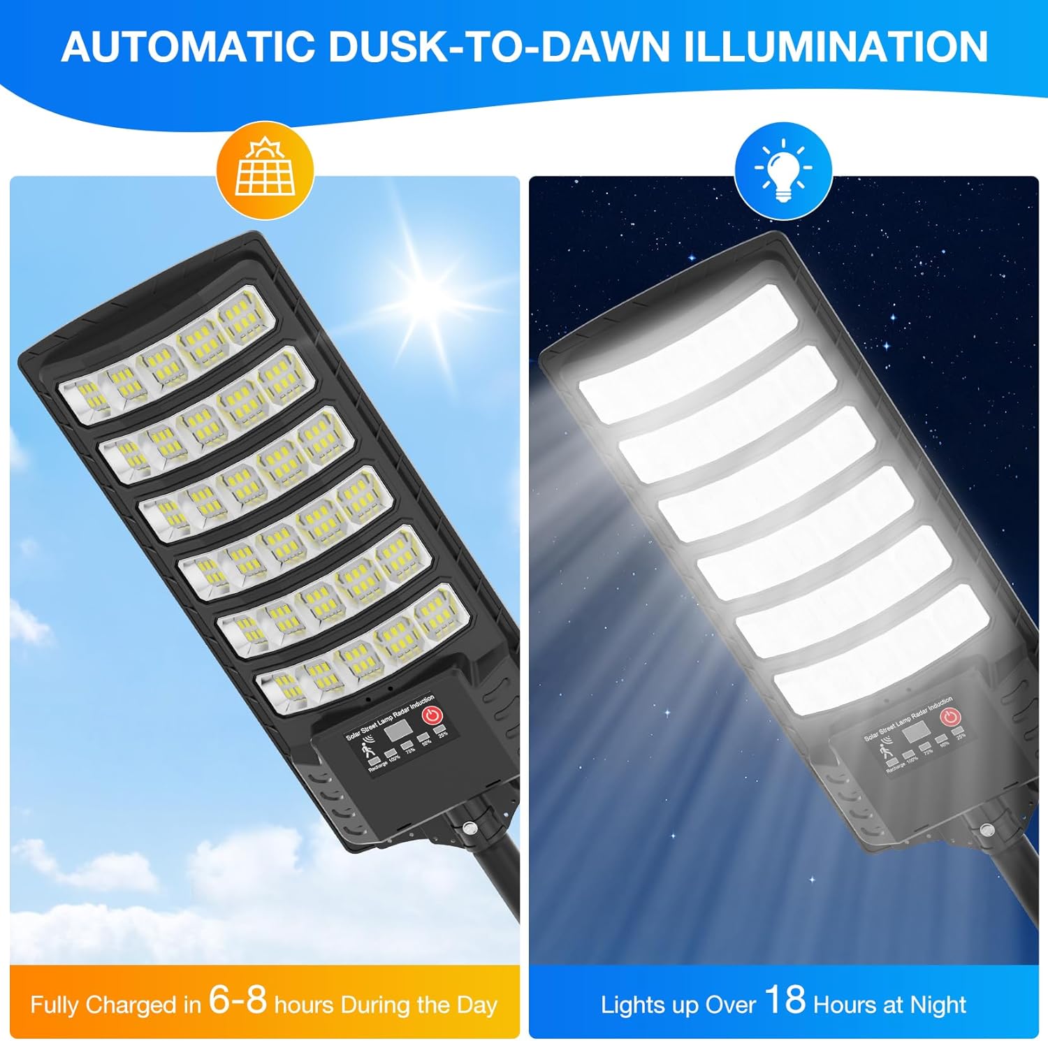 Solar Street Light with Pole M - Dusk To Dawn Bulb recension och pris