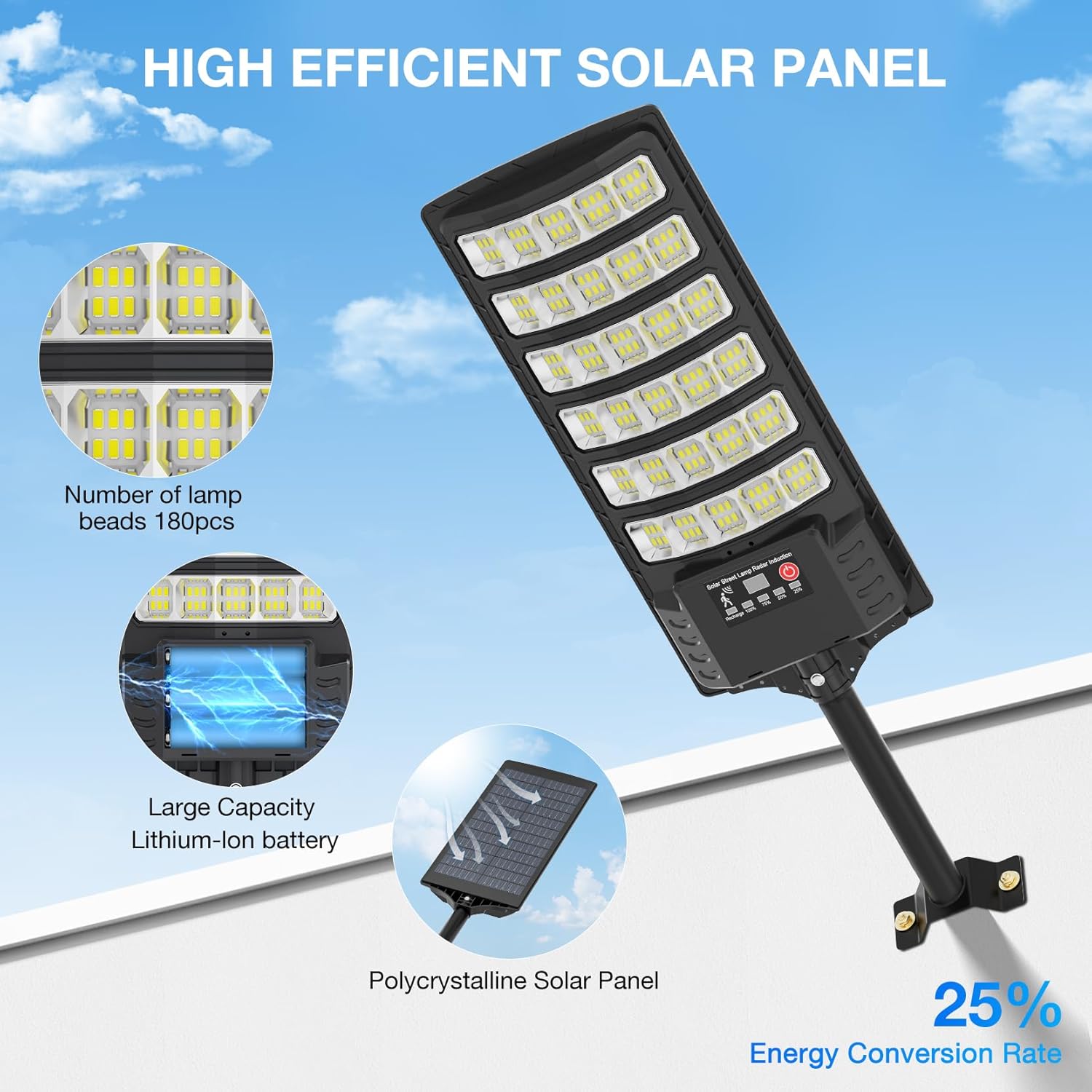 Solar Street Light with Pole M - Dusk To Dawn Bulb recension och pris
