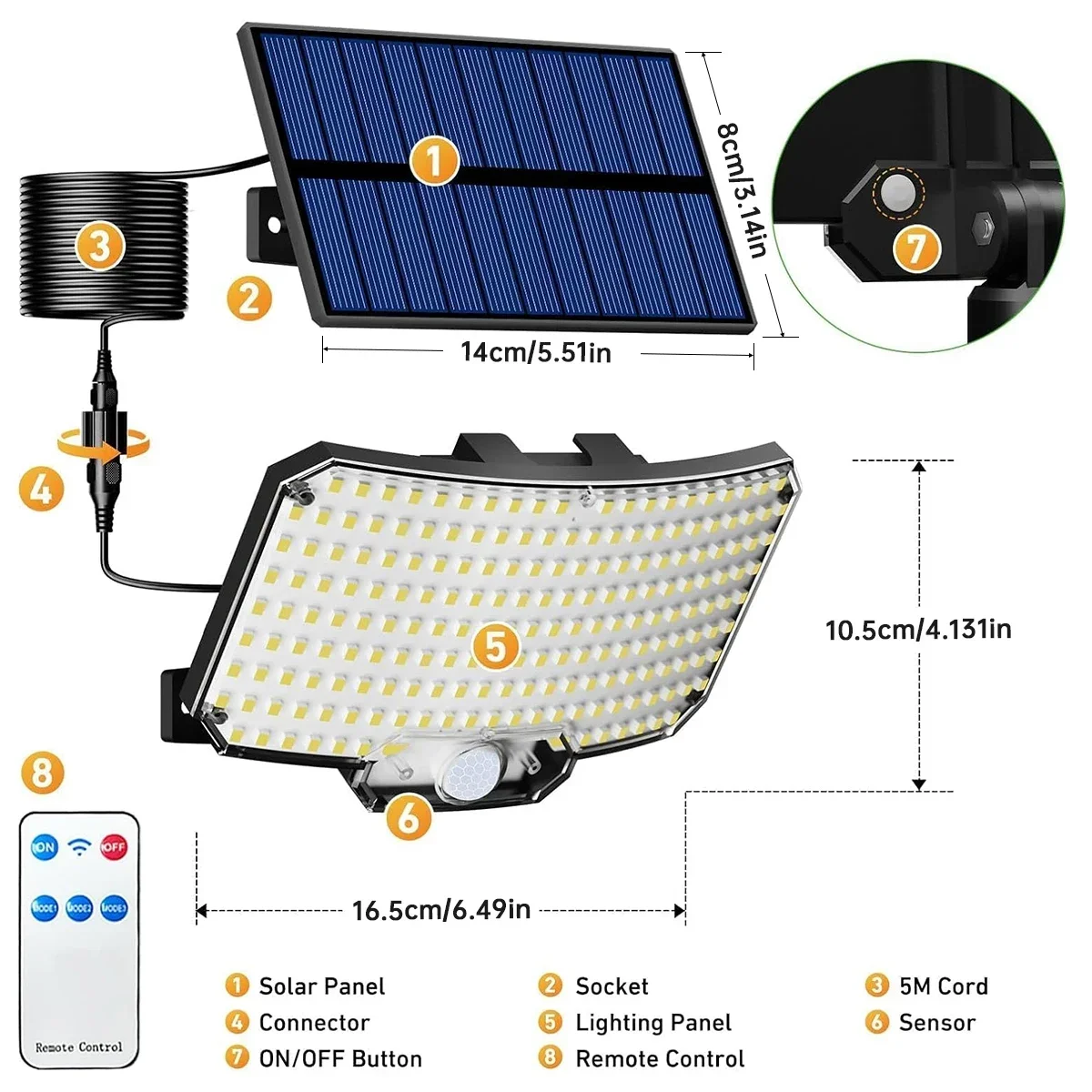 234LED Solar Outdoor Lights Mo - Outdoor Lighting With Sensor recension och pris