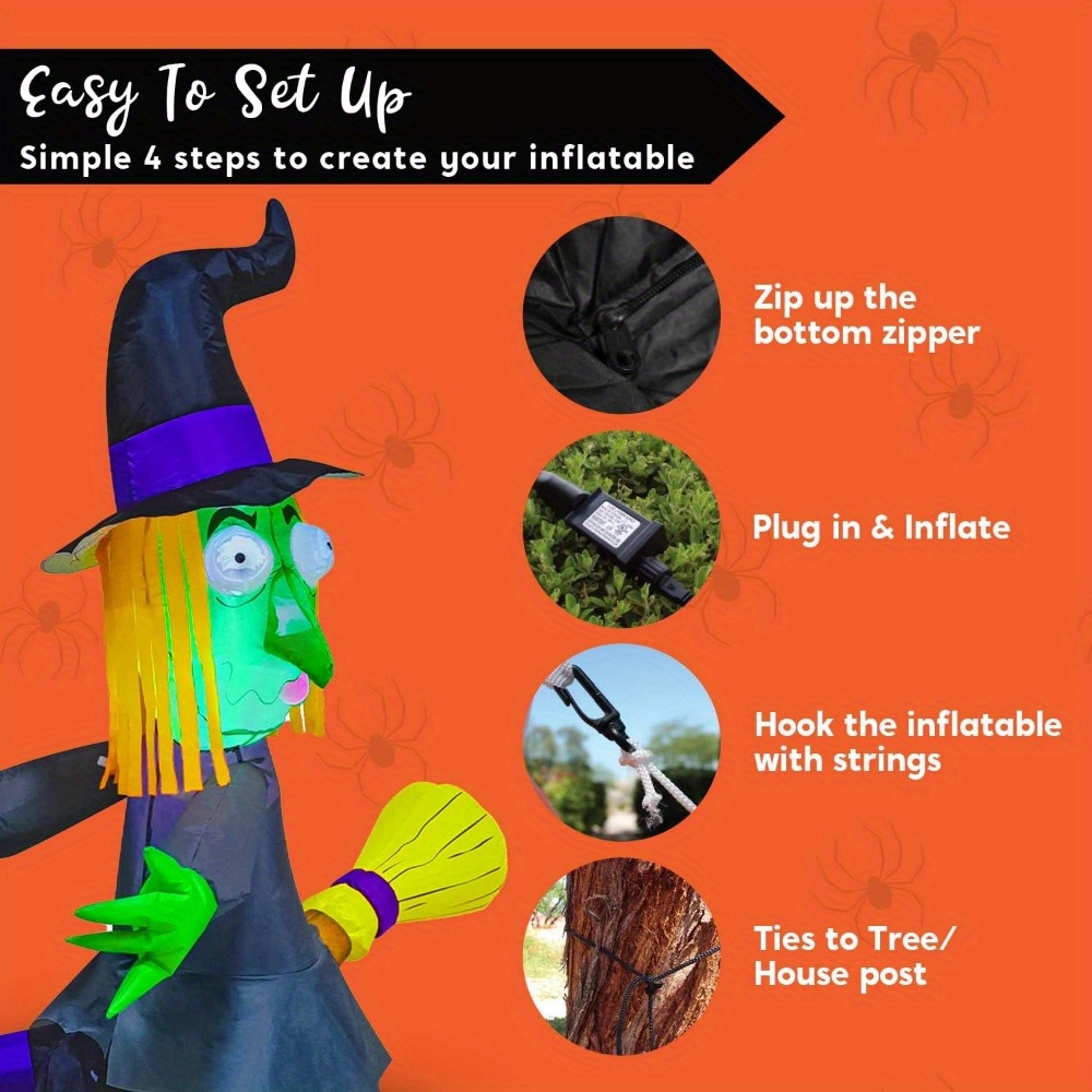 4FT Halloween Inflatable Witch - Outdoor Lighting Ideas For Party recension och pris
