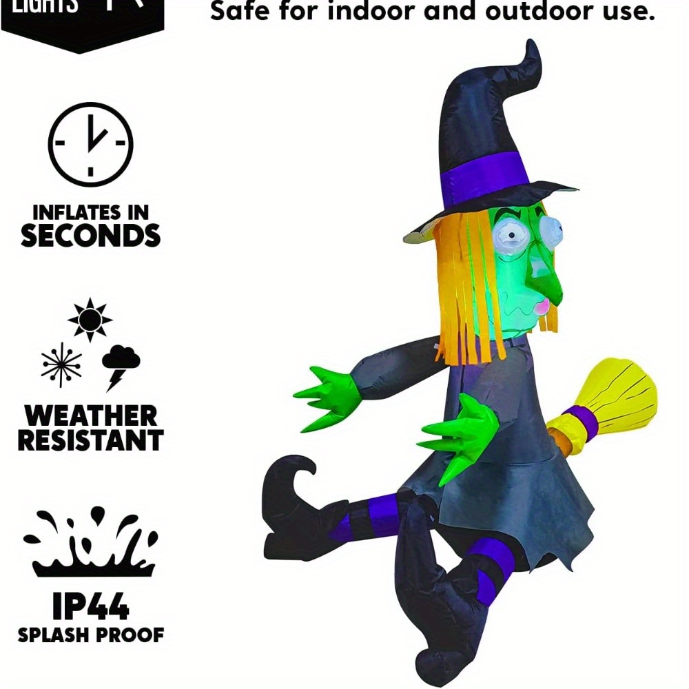 4FT Halloween Inflatable Witch - Outdoor Lighting Ideas For Party recension och pris
