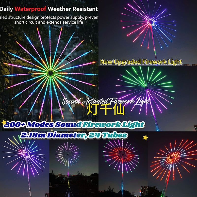 Sound Activated Firework Light - Outdoor Lighting Year Round recension och pris