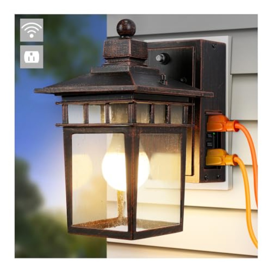 Outdoor Light with GFCI Outlet - Outdoor Lighting Sconce recension och pris