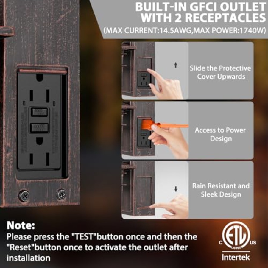 Outdoor Light with GFCI Outlet - Outdoor Lighting Sconce recension och pris