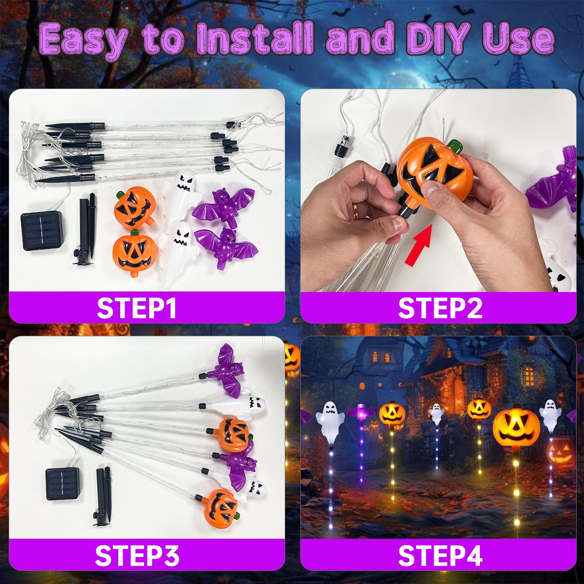 1 Set 6pcs Halloween Solar Pum - Outdoor Lighting Ideas For Party recension och pris