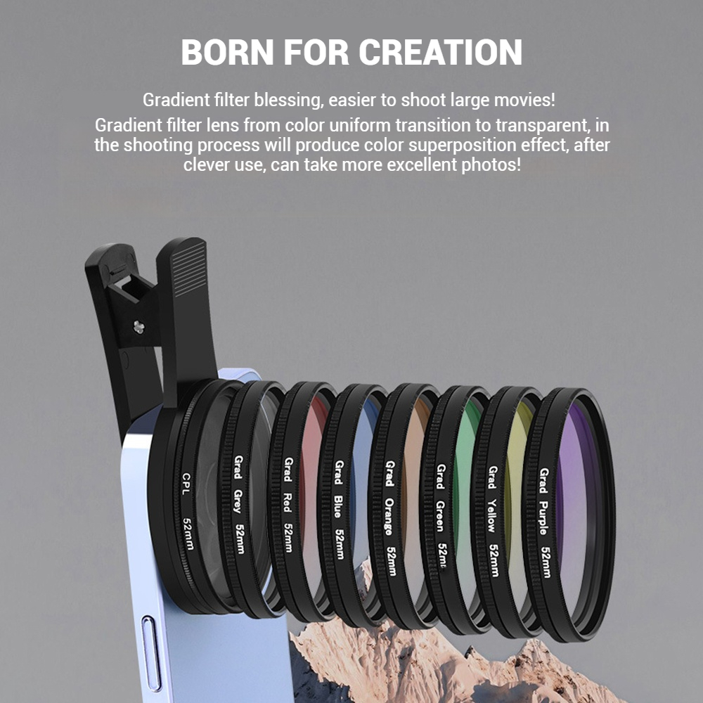 52mm Clip-On Smartphone Camera - Outdoor Lighting Kit Photography recension och pris