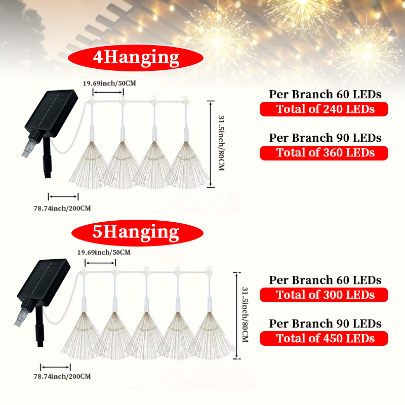 LED Solar Hanging Firework Lig - Outdoor Lighting For Your Yard recension och pris