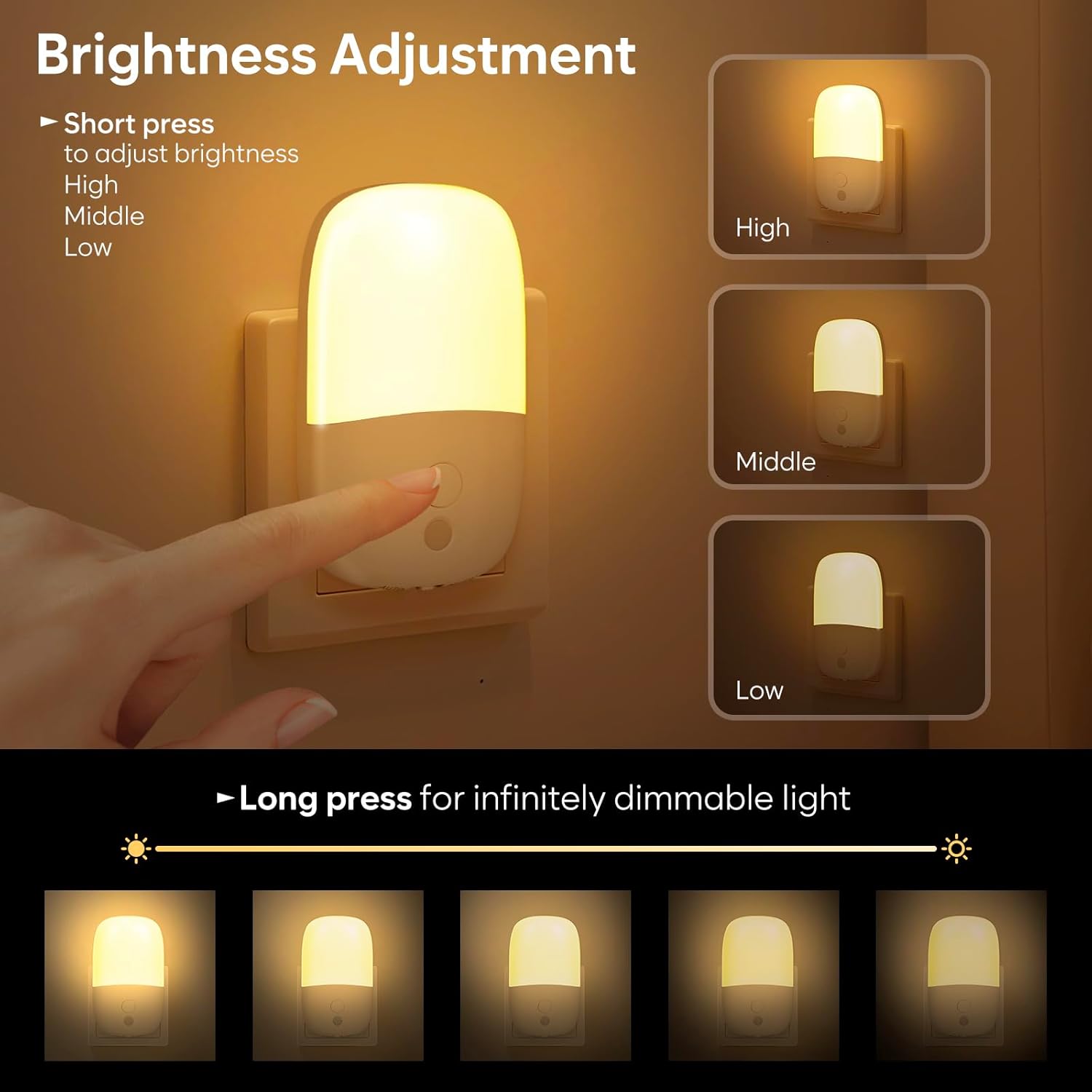 Plug in Night Light, Warm Whit - Dusk To Dawn Bulb recension och pris
