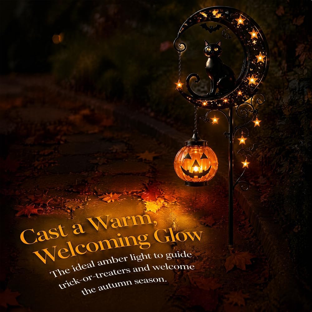 Solar Halloween Black Cat & Pu - Outdoor Lighting Manufacturers recension och pris