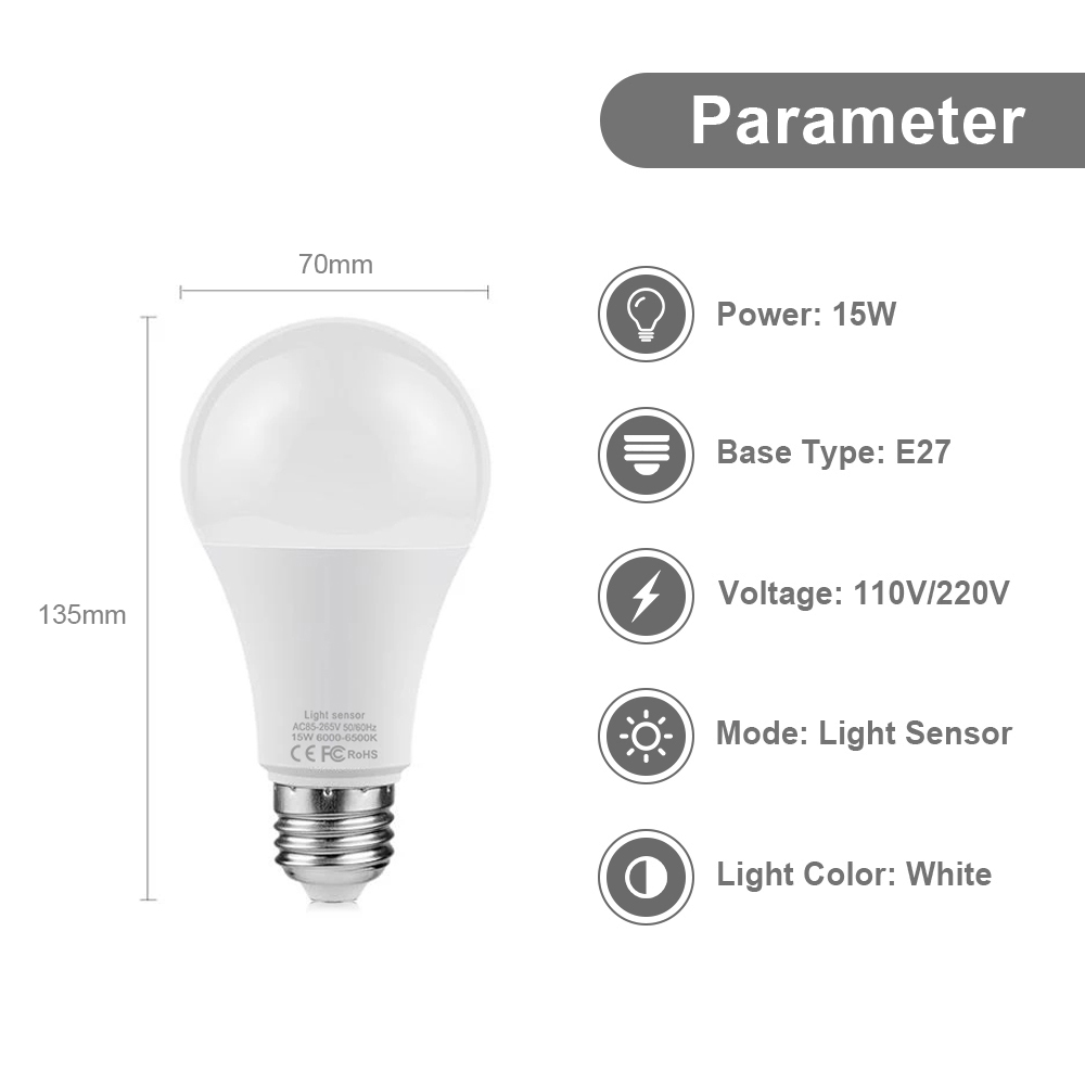 15W E27 LED Light Control Sens - Dusk To Dawn Bulb recension och pris