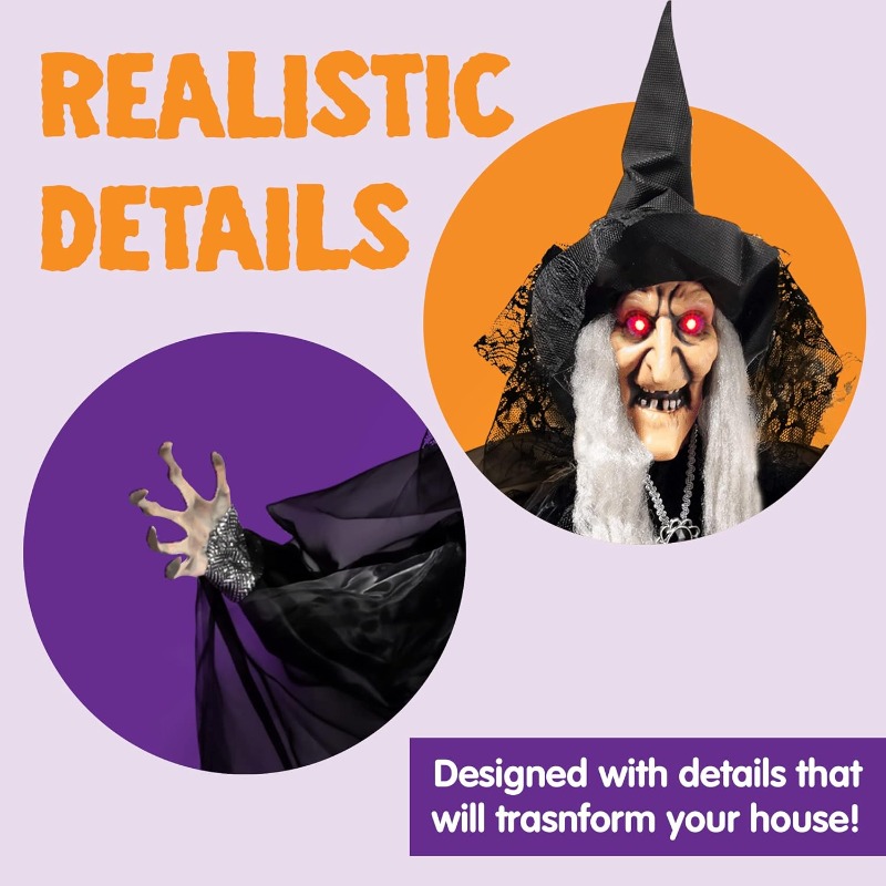 47'' Animated Witch Halloween  - Outdoor Lighting Ideas For Party recension och pris