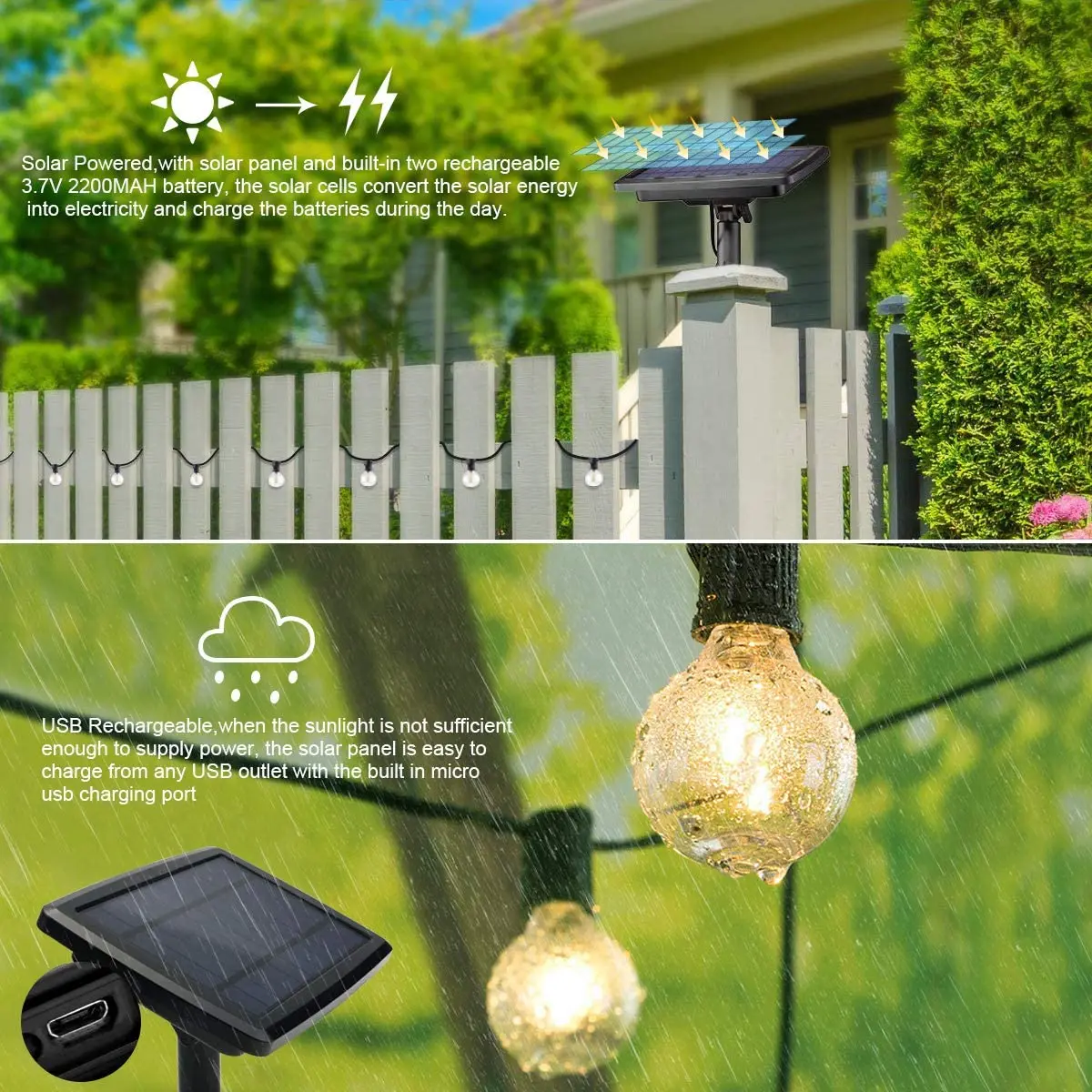 100/50/25ft Solar Led String L - Outdoor Lighting Ideas For Party recension och pris