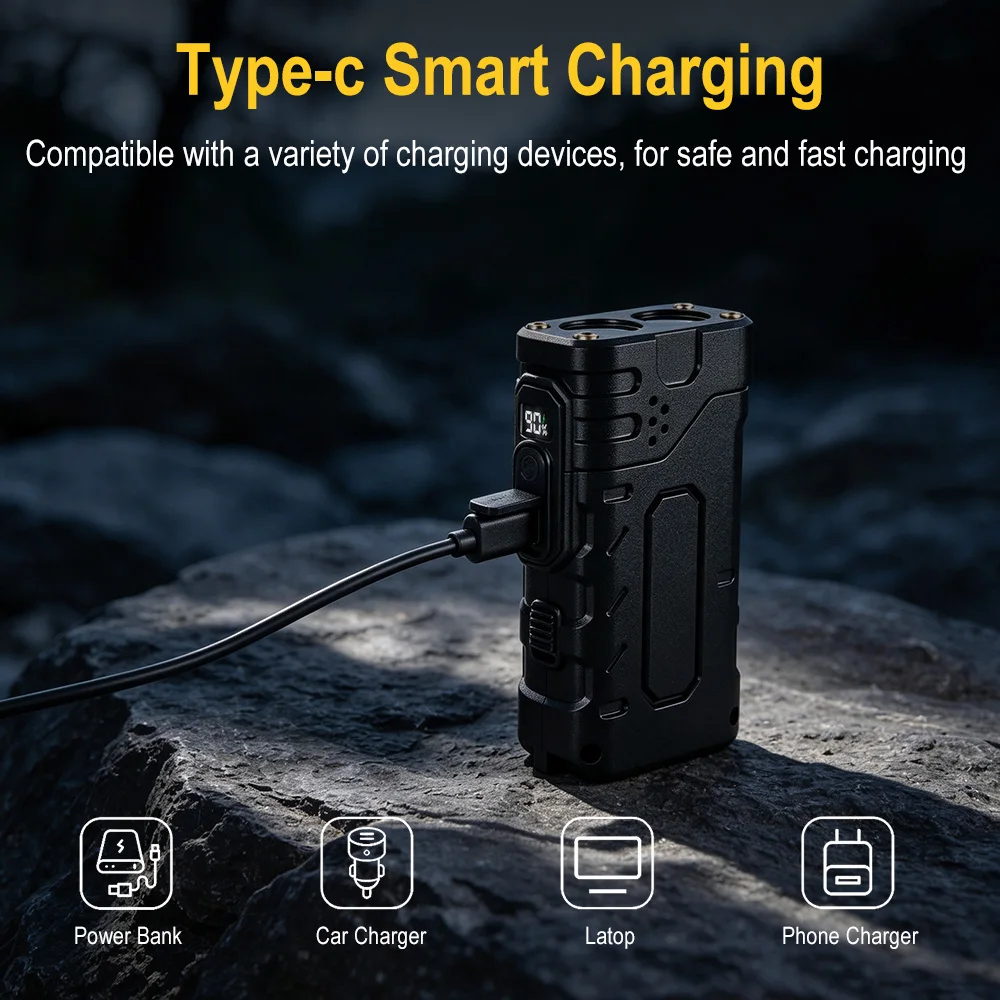 BORUIiT Hand Crank EDC LED Fla - Outdoor Lighting Ideas recension och pris