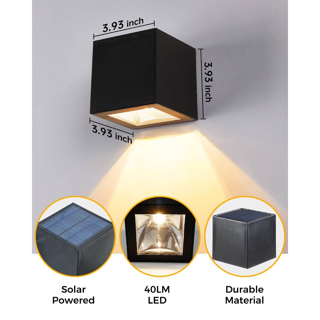 Outdoor Solar Wall Light Squar - Outdoor Lighting Sconce recension och pris
