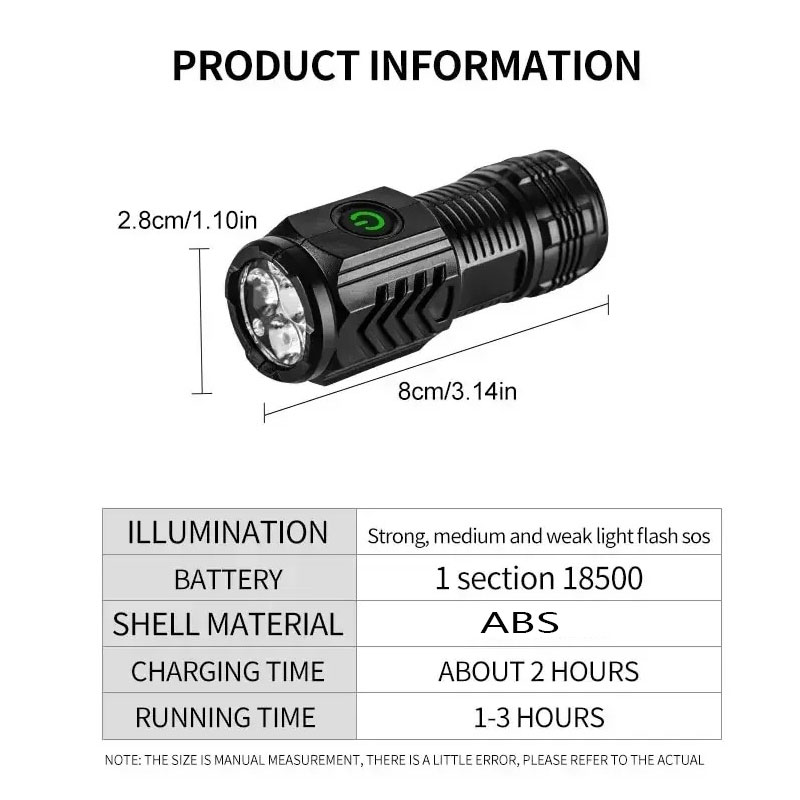Mini 3LED Flashlight With Pen  - Outdoor Lighting Ideas recension och pris