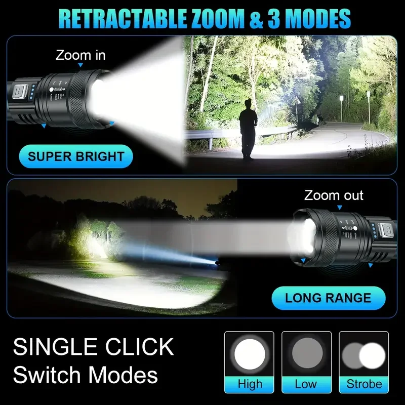 Tactical LED Flashlight 2000LM - Outdoor Lighting Ideas For Party recension och pris