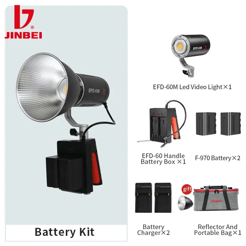 JINBEI EFD-60M 60W Battery Kit - Outdoor Lighting Kit Photography recension och pris