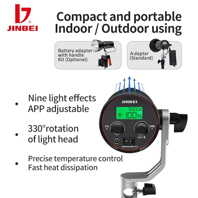 JINBEI EFD-60M 60W Battery Kit - Outdoor Lighting Kit Photography recension och pris